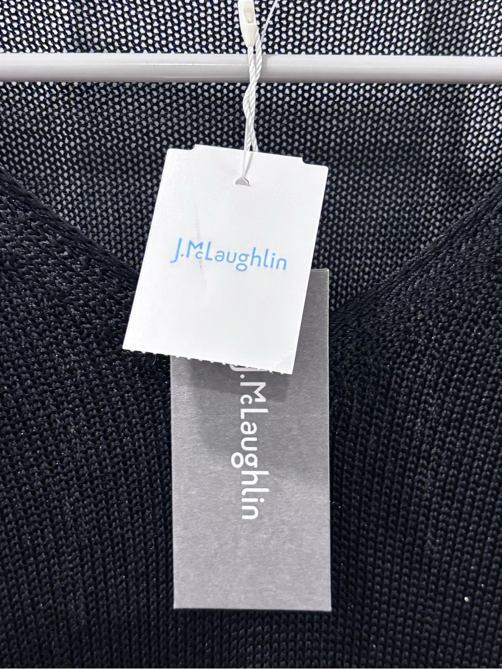 J. McLaughlin Women’s Anne LS V-Neck Tunic Top Size XS Black Open Knit NWT - Picture 3 of 9